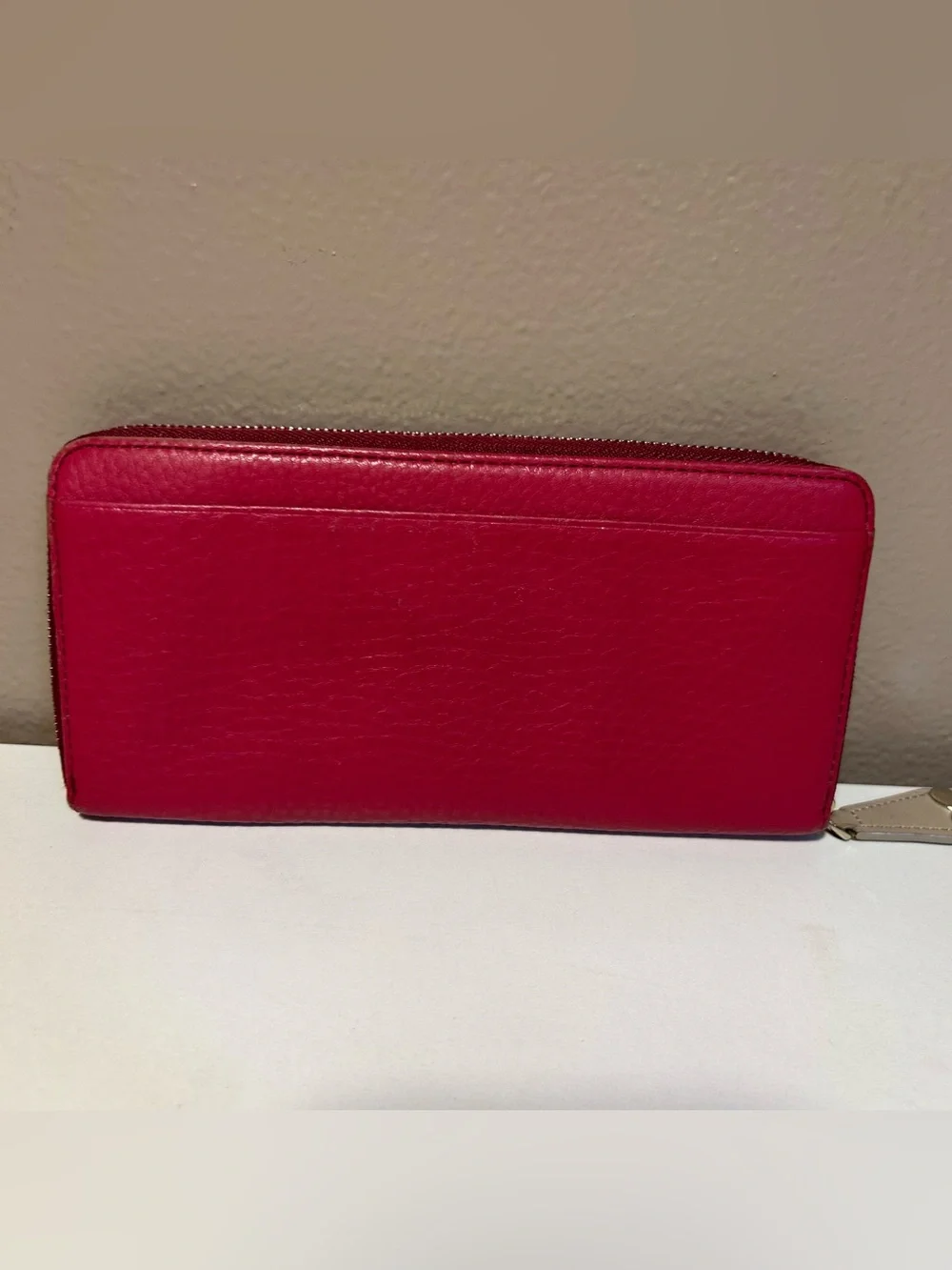 Paul Smith Fuchsia Pebbled Leather Zip Around Wallet